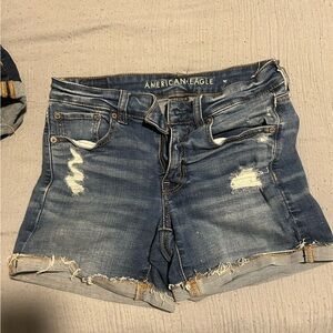 American Eagle Outfitters Distressed Blue Jean Shorts